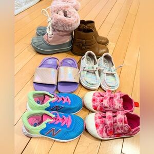 Bundle of Colorful Sz 7 shoes-Sneakers, Mermaid, Pastel Easter, Flower Spring